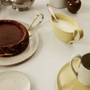 Ferm Living Flow Sauce Boat, Speckled Yellow, NIB